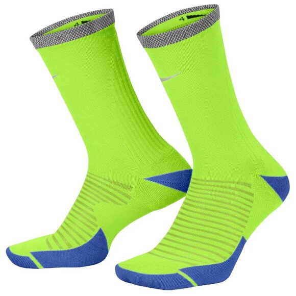 Nike Spark Cushioned Running Crew Socks Women 7.5-9 Men 6-7.5 Reflective 2 Pair - Picture 2 of 9